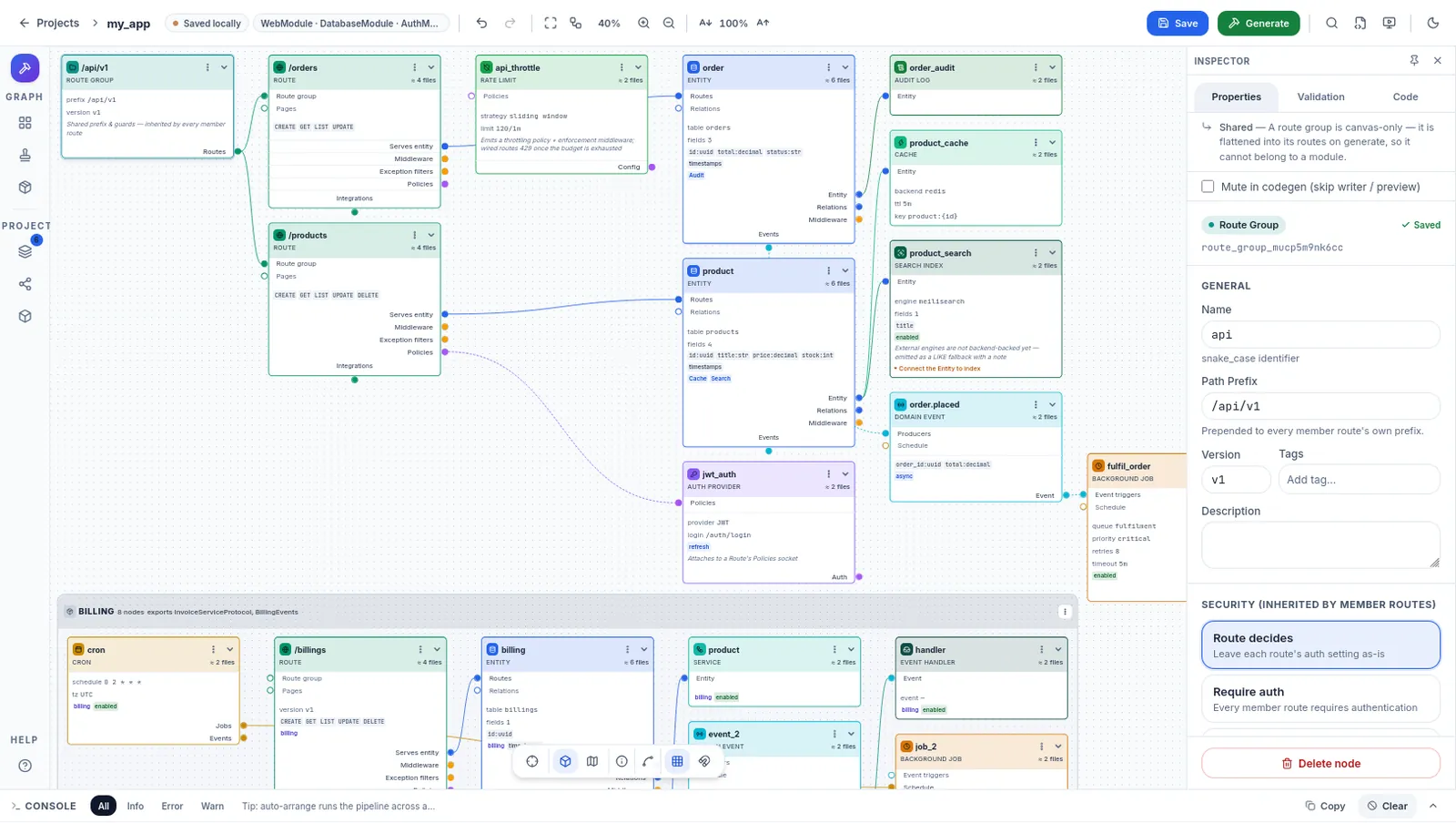 QuadKit Playground — visual node-canvas app builder